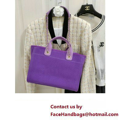 chanel Mixed Fibers, Calfskin  &  Gold-Tone Metal shopping bag purple 2024